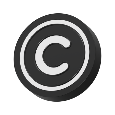 telif hakkı simgesi 3d oluşturma