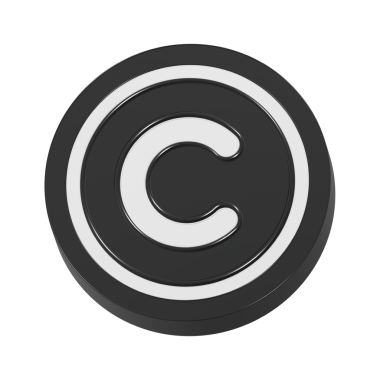 telif hakkı simgesi 3d oluşturma