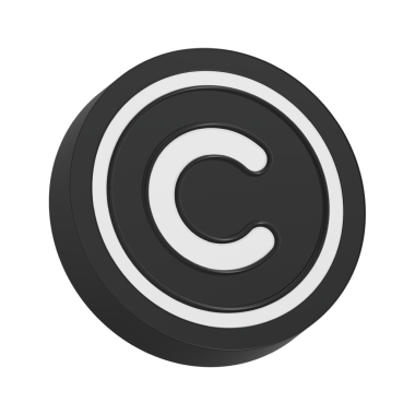 telif hakkı simgesi 3d oluşturma