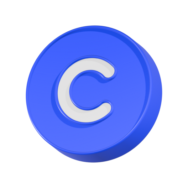 telif hakkı simgesi 3d oluşturma