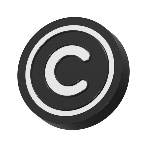 telif hakkı simgesi 3d oluşturma