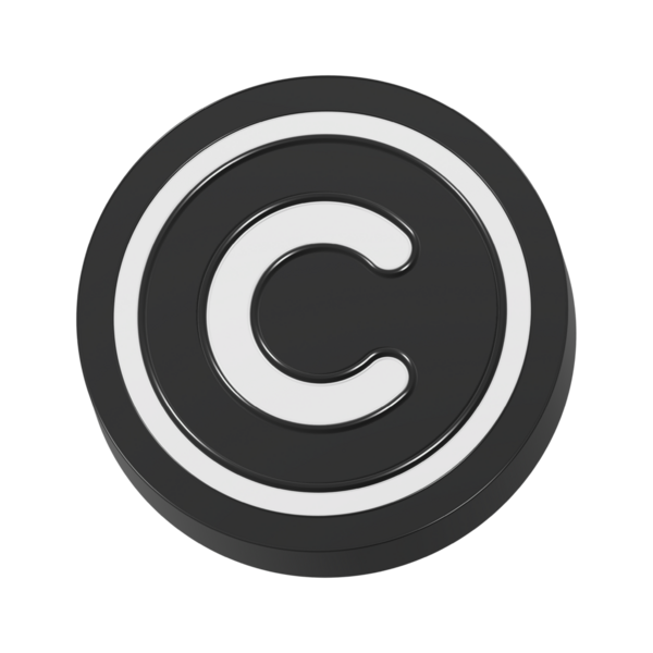 telif hakkı simgesi 3d oluşturma