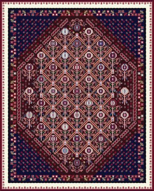 oryantal tarzda alan kilim için tasarım