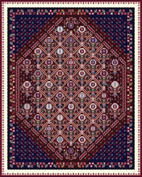 Desain Untuk Rug Area Gaya Oriental - Stok Vektor