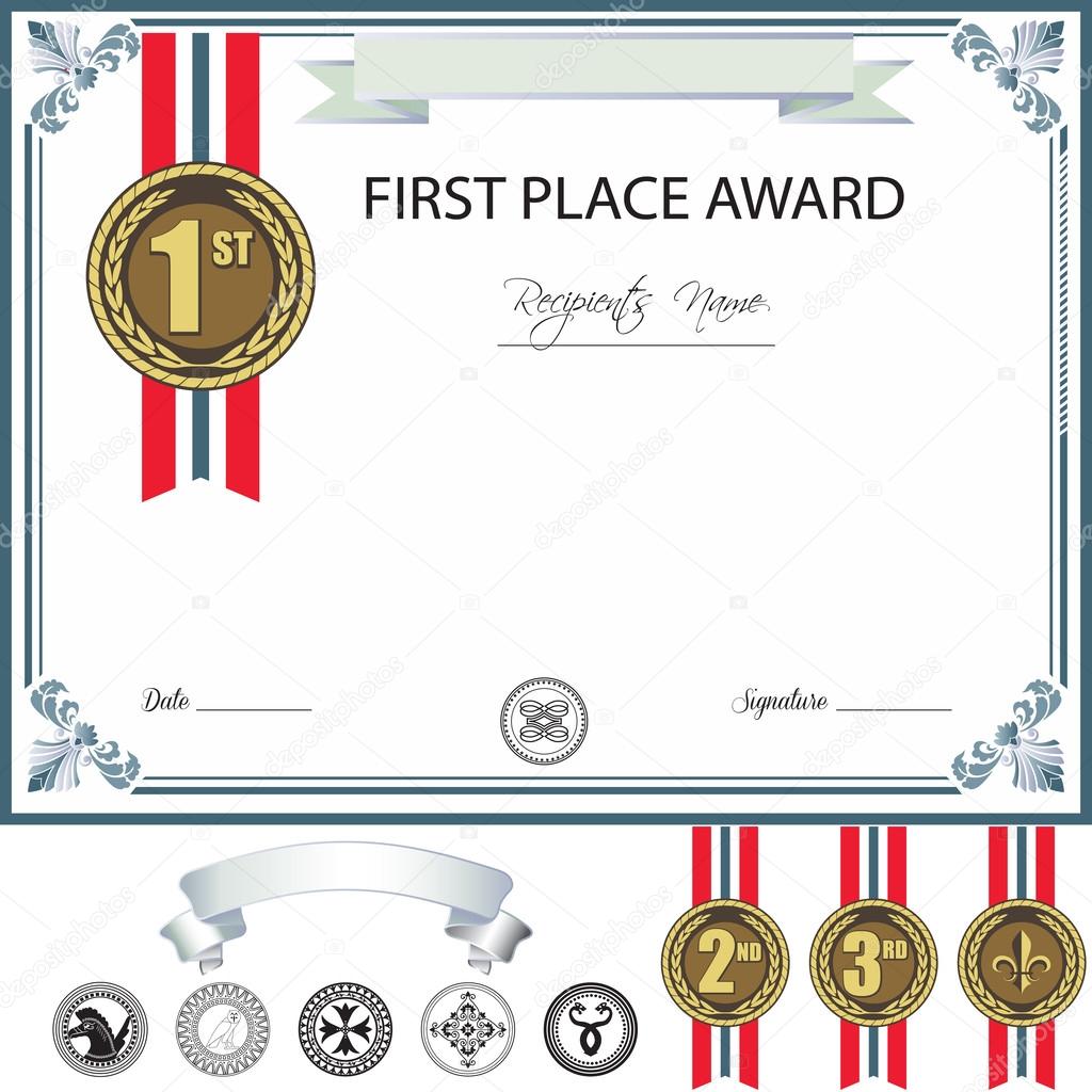 Award Template Stock Vector Image by ©zarja #20 Throughout First Place Award Certificate Template