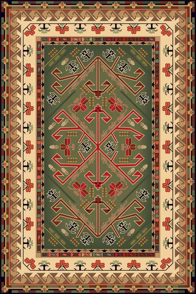 Progettazione per tappeto di area di stile etnico — Vettoriale Stock