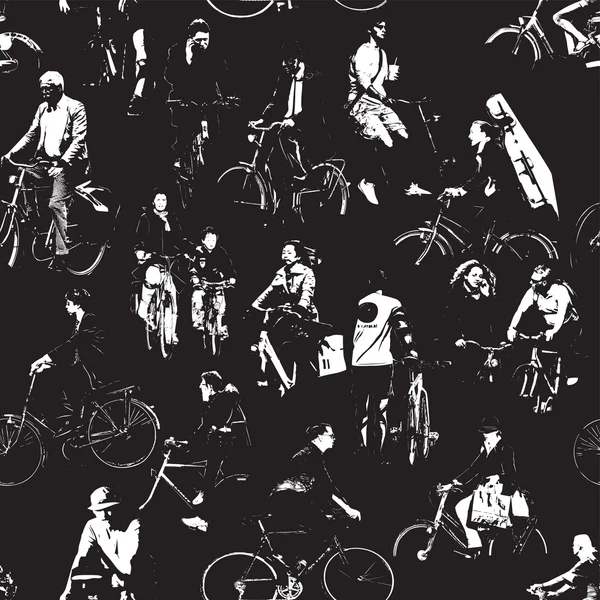 Bicyclistes Modèle répétitif — Image vectorielle