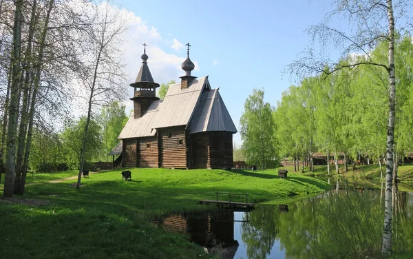 Wooden Russian Ancient Church Made Wood — Stock Photo, Image