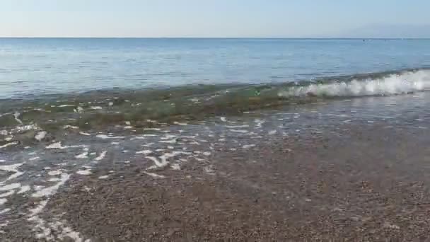 Mañana Mar Mediterráneo Antalya Playa Lara Turquía — Vídeo de stock