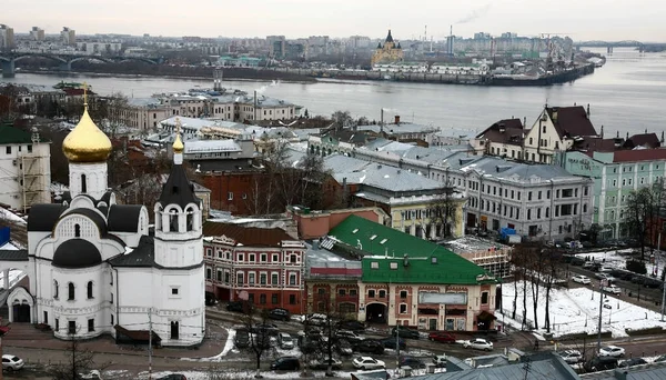 克里姆林宫重建前Nizhny Novgorod的观点 — 图库照片