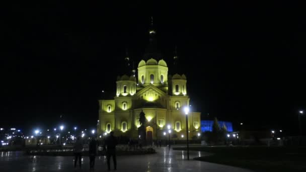 Nizhny Novgorod Rusia Septiembre 2021 Catedral Alexander Nevsky Nuevo Parque — Vídeos de Stock