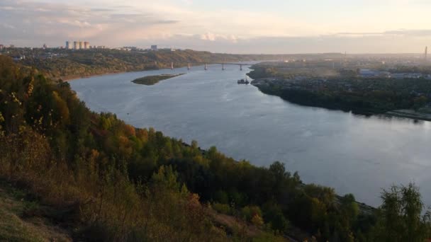 Nizhny Novgorod Daki Central Park Taki Bir Tepenin Oka Nehri — Stok video