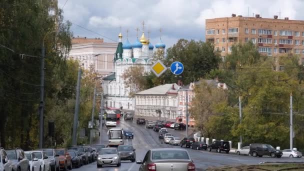 Нижній Новгород Росія Вересня 2021 Добролубова Вулиця Церква Жінок Носила — стокове відео