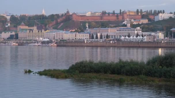 Nizhny Novgorod Rusya Eylül 2021 Yeni Okskaya Seti Strelka Dan — Stok video