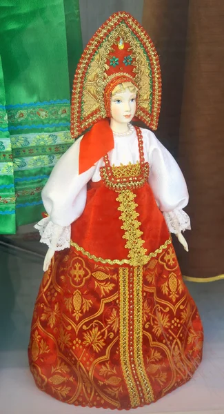 Traditional russian doll in national costumes — 스톡 사진