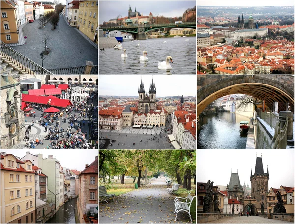 Prag vid olika tider på året — Stockfoto