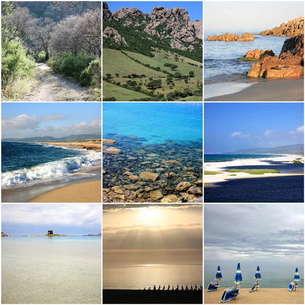 Collage della bellissima Sardegna Italia — Foto Stock