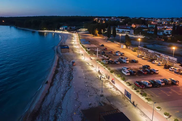 Aerial View Promenade Fazana Dusk Istria Croatia — Stock Photo, Image