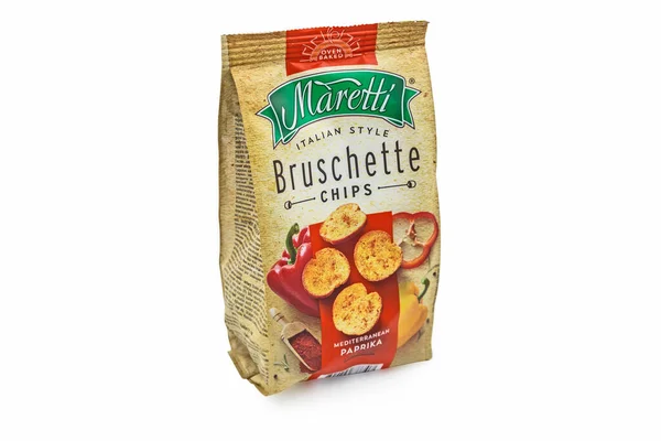 Pula Croatia Ноября 2020 Maretti Oven Baked Bruschette Chips Продюсер — стоковое фото