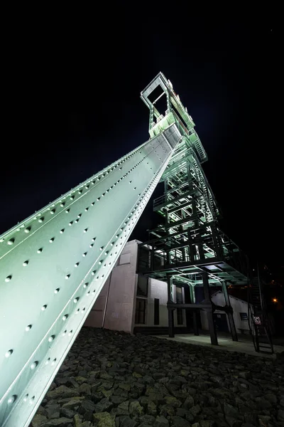 Labin Croatia June 2021 Renovated Illuminated Old Mining Tower Called — Stock Photo, Image