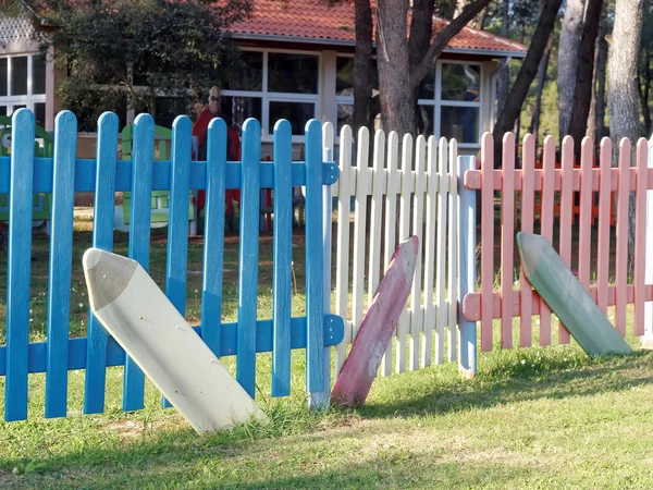 Wooden colored fence — Stock Photo, Image