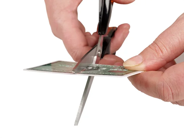 Cutting credit card — Stock Photo, Image