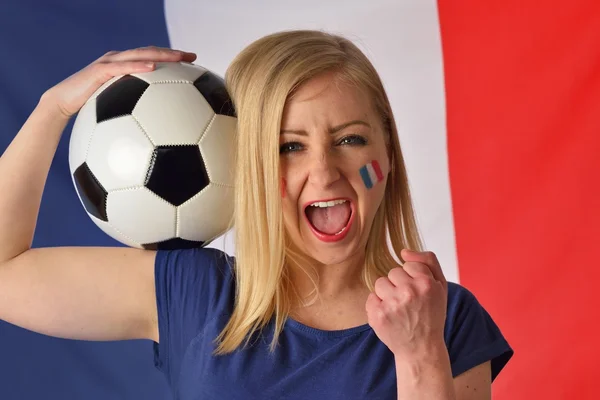 Franse voetbal fan — Stockfoto