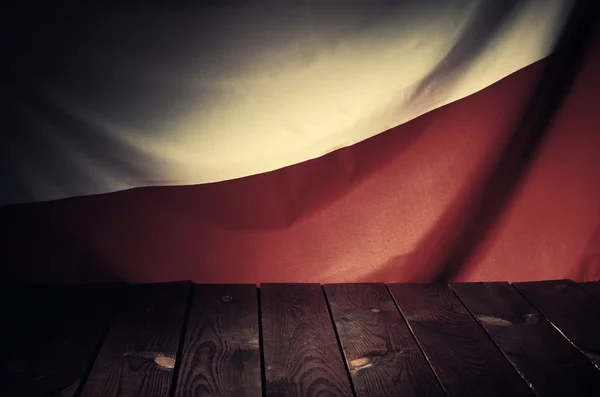 Flag of the Poland with wooden boards — Stock Photo, Image