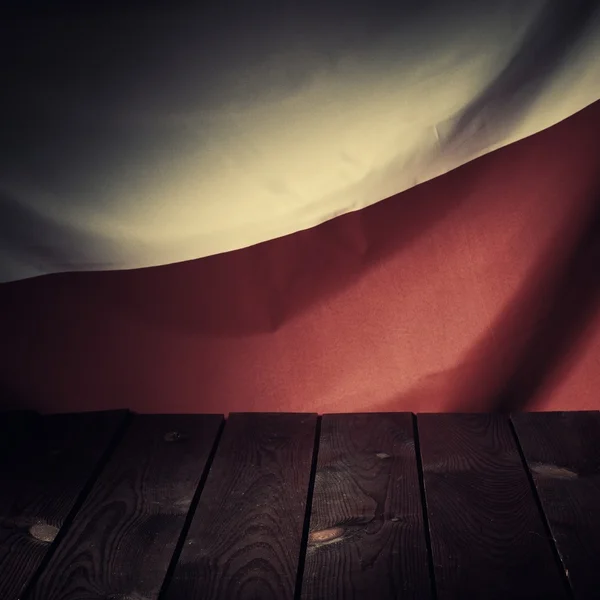 Drapeau de la Pologne avec planches en bois — Photo