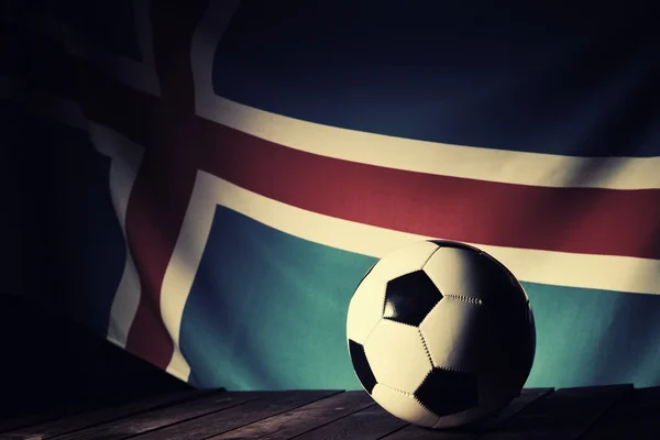 Flagge von Island mit Fußball — Stockfoto