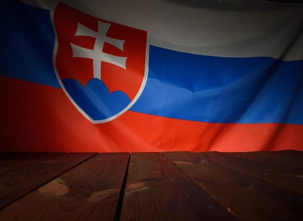 Ahşap Komiteler ile Slovakya bayrağı — Stok fotoğraf