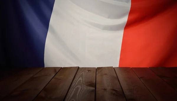 Drapeau de la France avec planches en bois — Photo