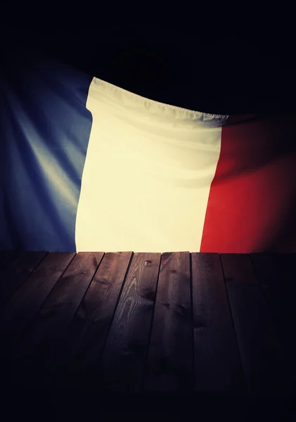 Drapeau de la France avec planches en bois — Photo