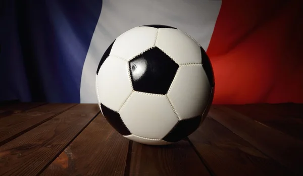 Drapeau de France avec football — Photo