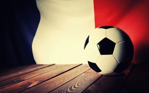 Drapeau de France avec football — Photo