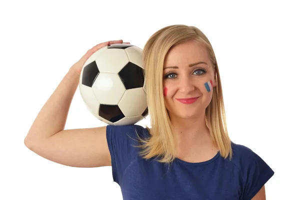 Fan holding ball — Stock Photo, Image