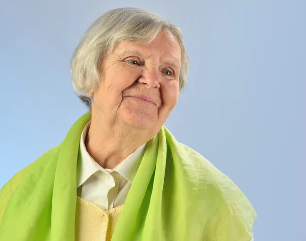 Senior woman with grey hairs — Stock Photo, Image