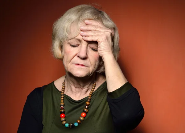 Mature woman with problems. — Stock Photo, Image