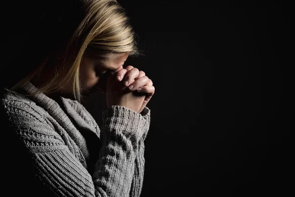 Sad  woman Praying — Stock Photo, Image