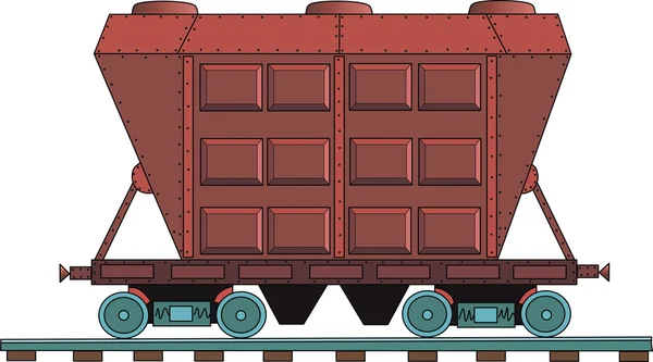 Figura vagón de ferrocarril sobre un fondo blanco — Vector de stock