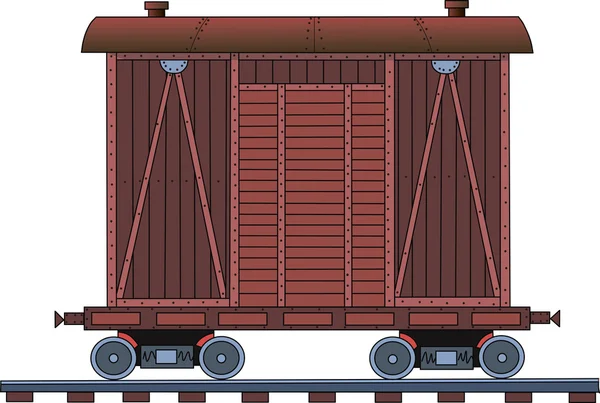 Figur järnvägsvagn på vit bakgrund — Stock vektor