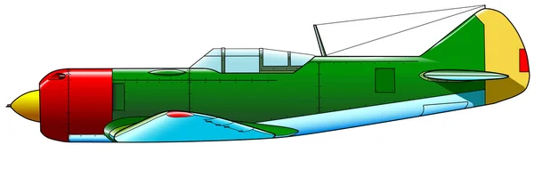 Antiguo avión militar sobre un fondo blanco — Vector de stock