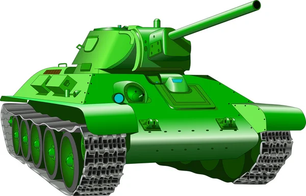Oude tank op een witte achtergrond, vector — Stockvector