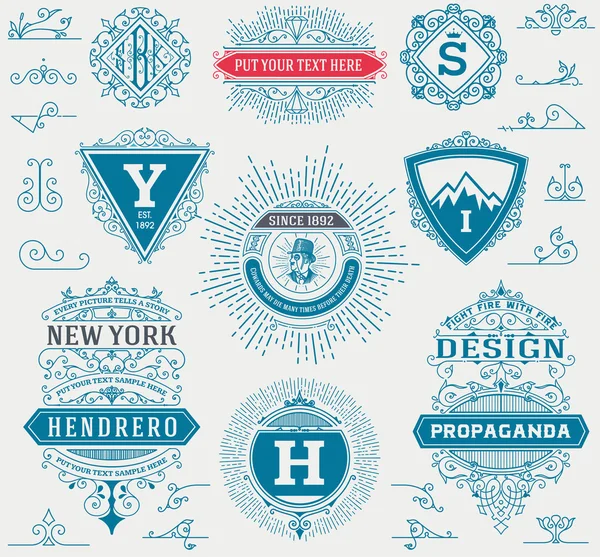 Set de etiquetas, banners y elementos de diseño. Vector — Archivo Imágenes Vectoriales