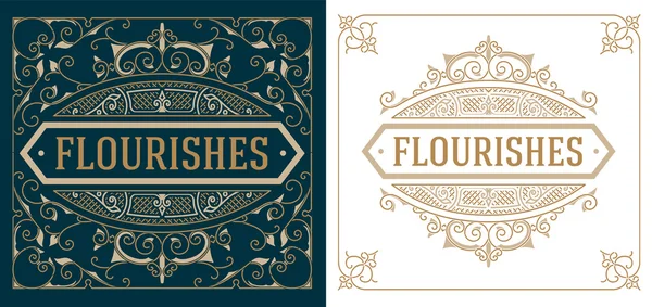 Vintage logo templates with Flourishes Elegant Design Elements — Stock Vector