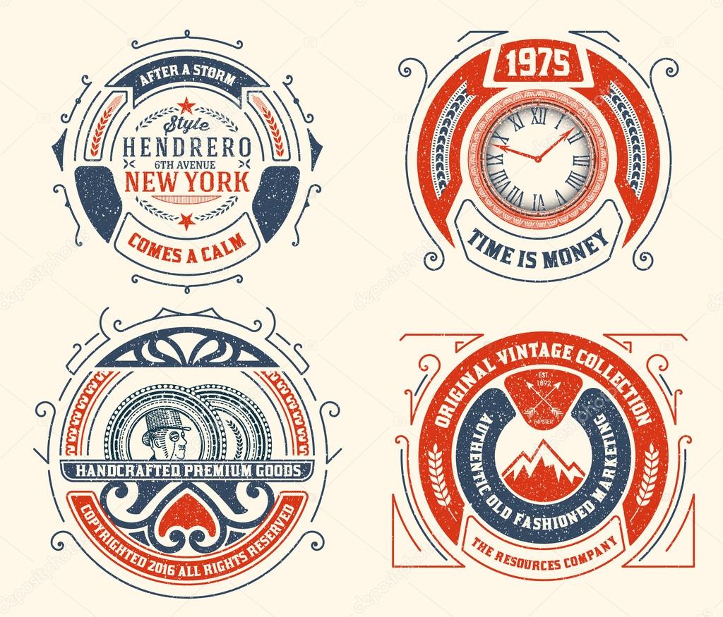 Vintage logo templates, Hotel, Restaurant, Business or Boutique Identity. Design with Flourishes Elegant Design Elements. Vector Illustration