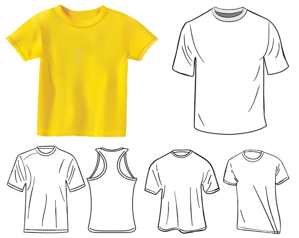 Conjunto de desenhos de camisetas —  Vetores de Stock
