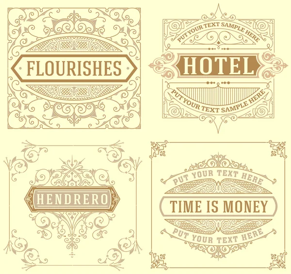 Conjunto de cartas Vintage. plantilla de vector . — Vector de stock