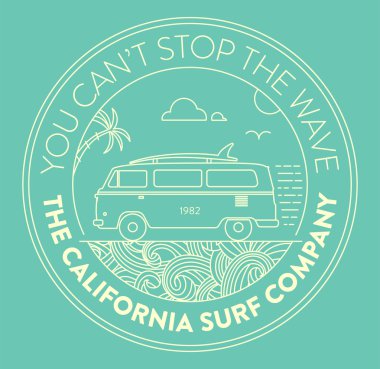 Van logolu sörf ve öğeleri İnternet