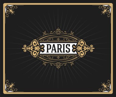 Art-deco rozeti ile çerçeve çiçek